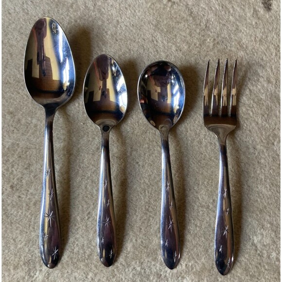 Vintage Mixed Lot Marcrest Mar-Crest Fork Spoons MCF1 Atomic Starburst - Picture 1 of 4